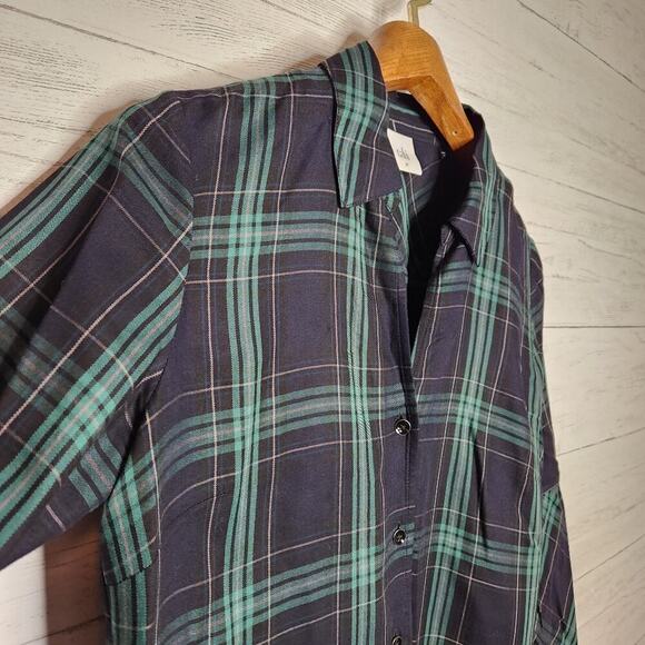 CAbi Size Medium Big Sur Plaid Button Down Top Style #3769 - Picture 6 of 11